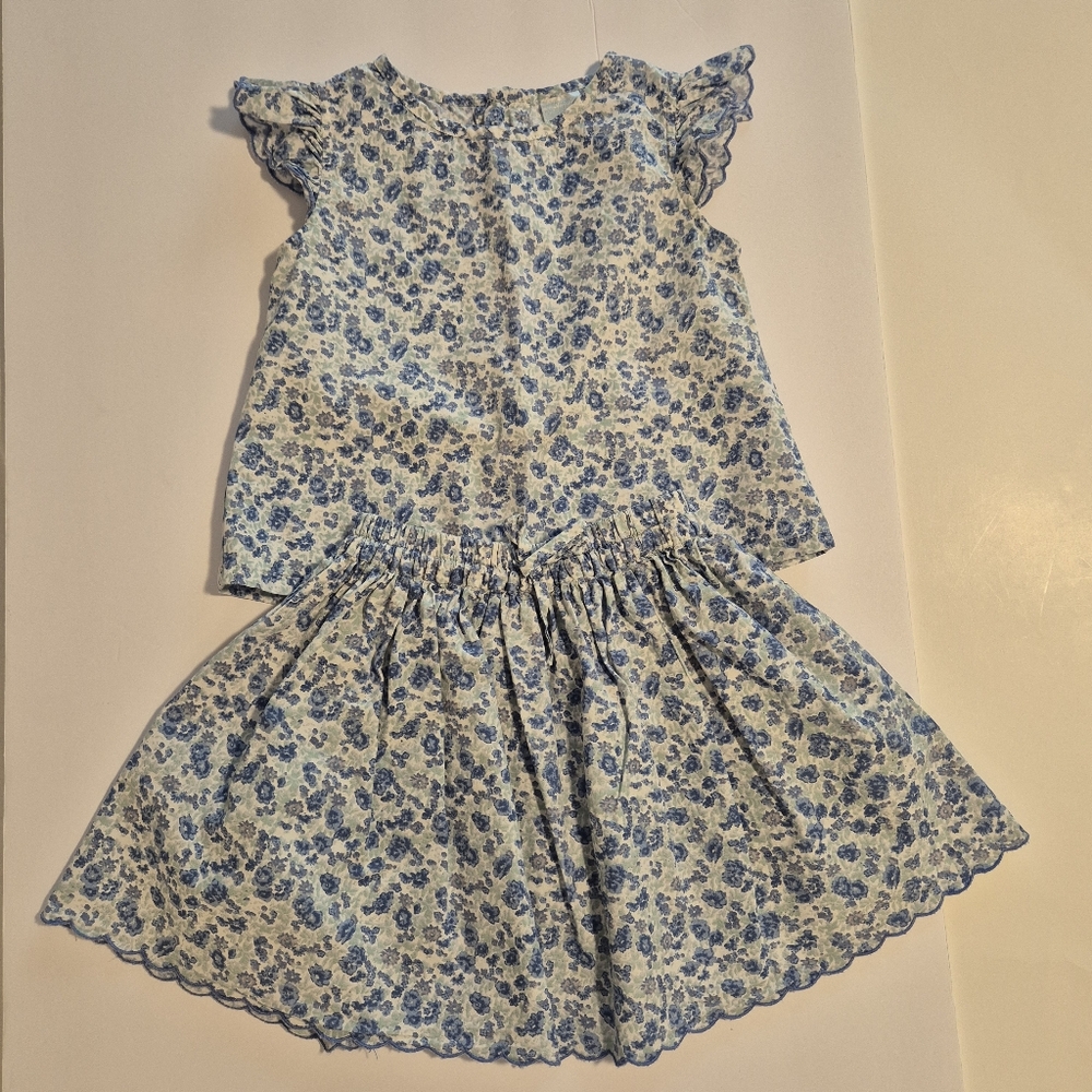 Edgehill Blue Floral Blouse/Skirt Set 3Y